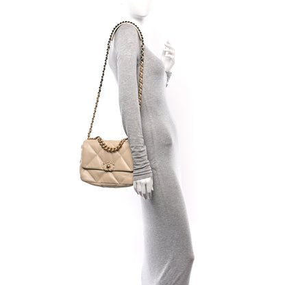 Chanel Lambskin Quilted Medium Chanel 19 Flap Beige 2 of 11