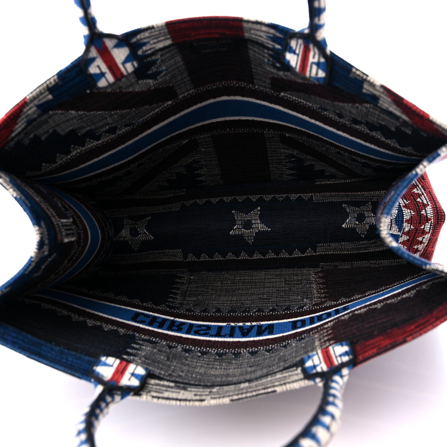 Canvas Embroidered Exclusive Union Jack Book Tote Blue Multicolor