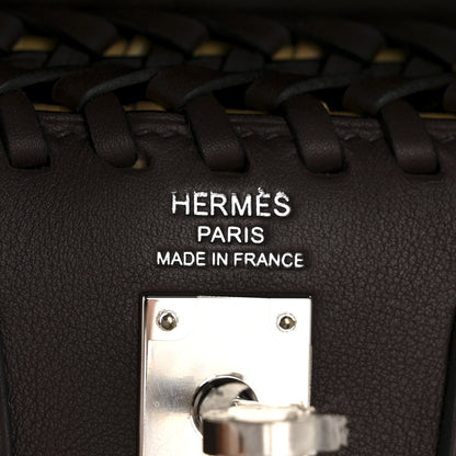 Hermes Wicker Swift Picnic Birkin 25 Naturel Rouge Sellier 6 of 12