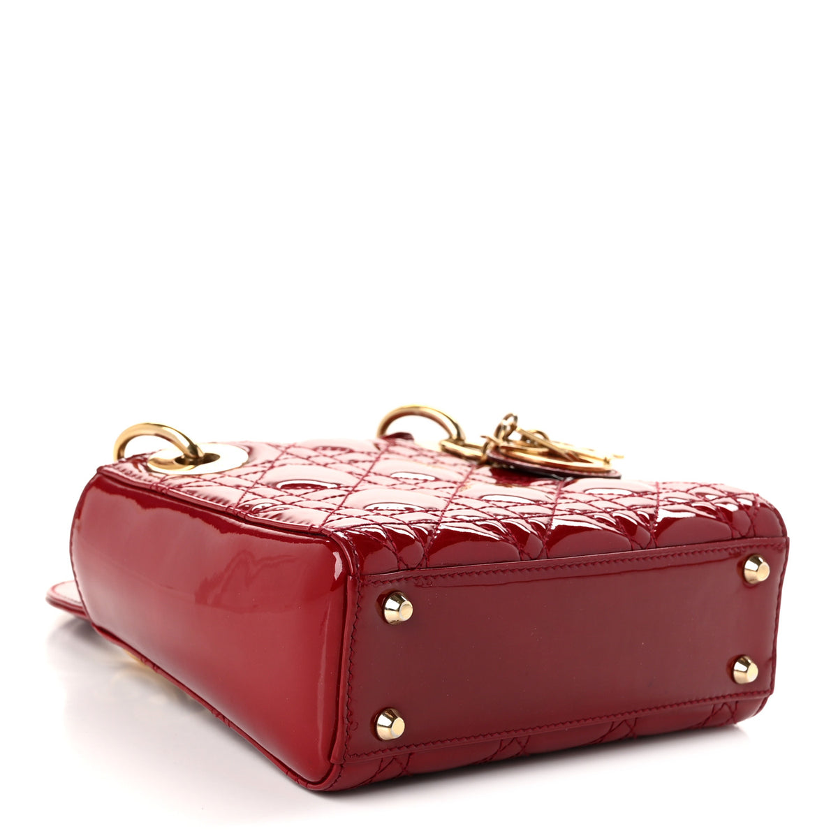 Christian Dior Patent Cannage Mini Lady Dior Red 4 of 10