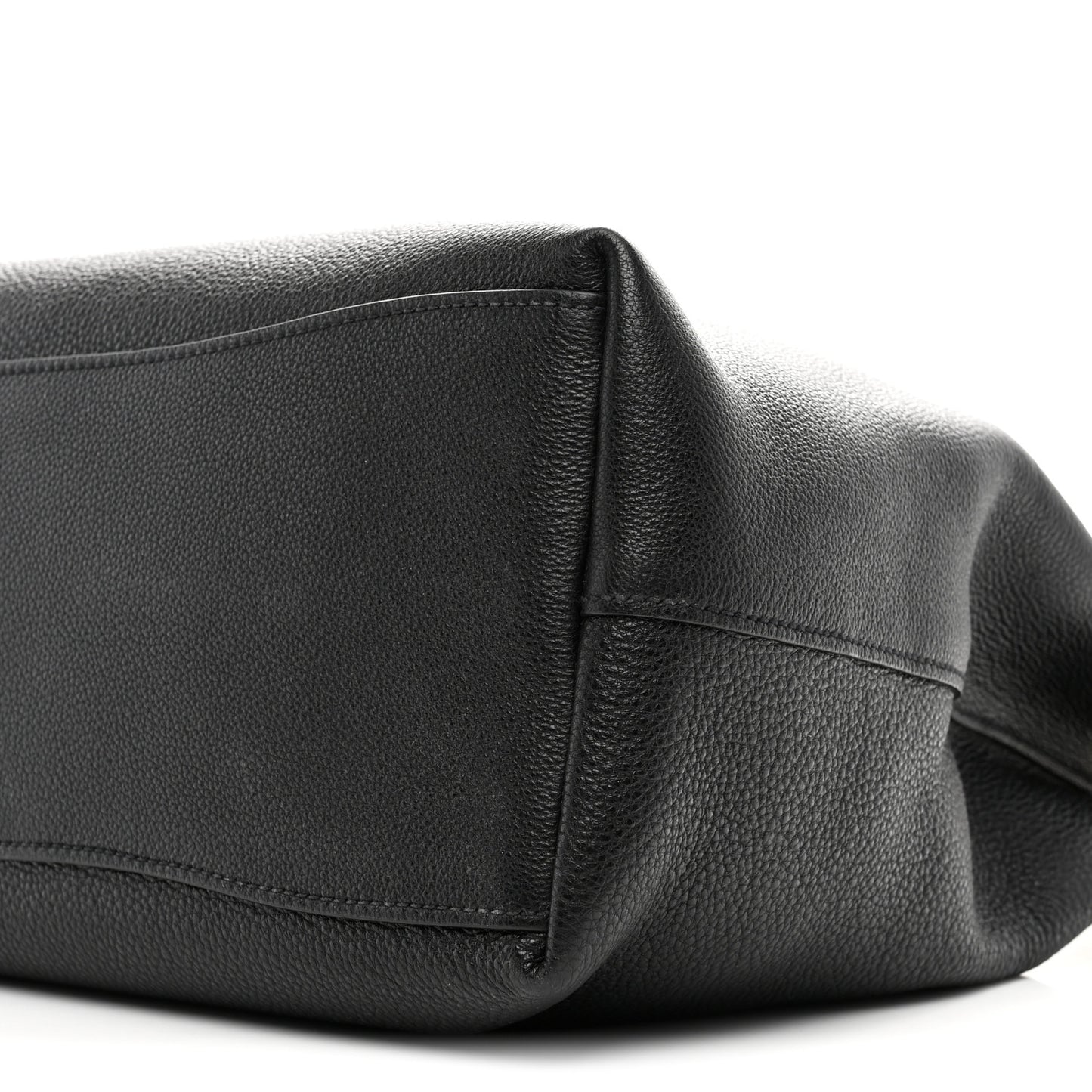 Vitello Phenix Embossed Logo Hobo Black