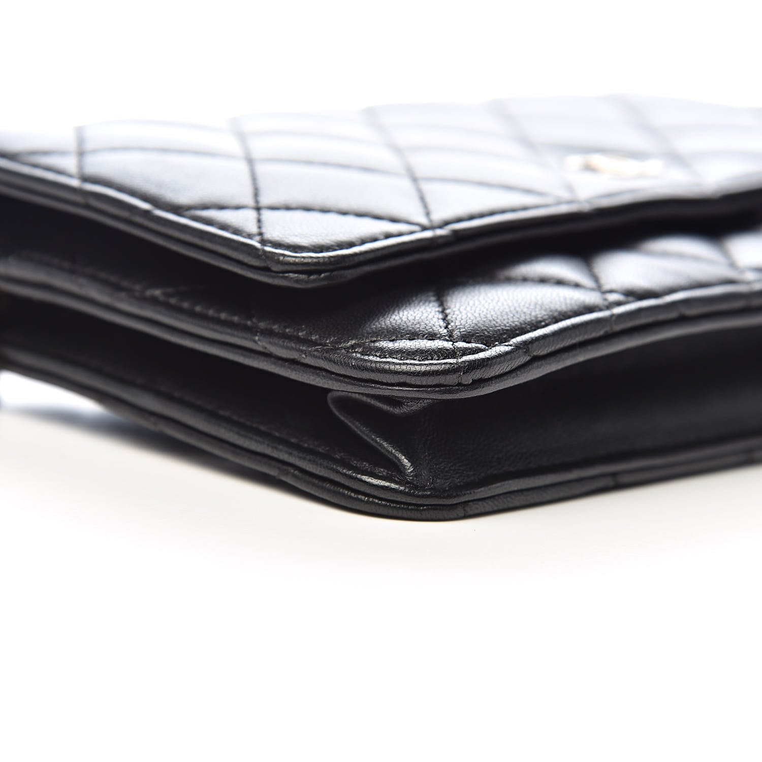 Chanel Lambskin Quilted Wallet On Chain WOC Black 9 of 12
