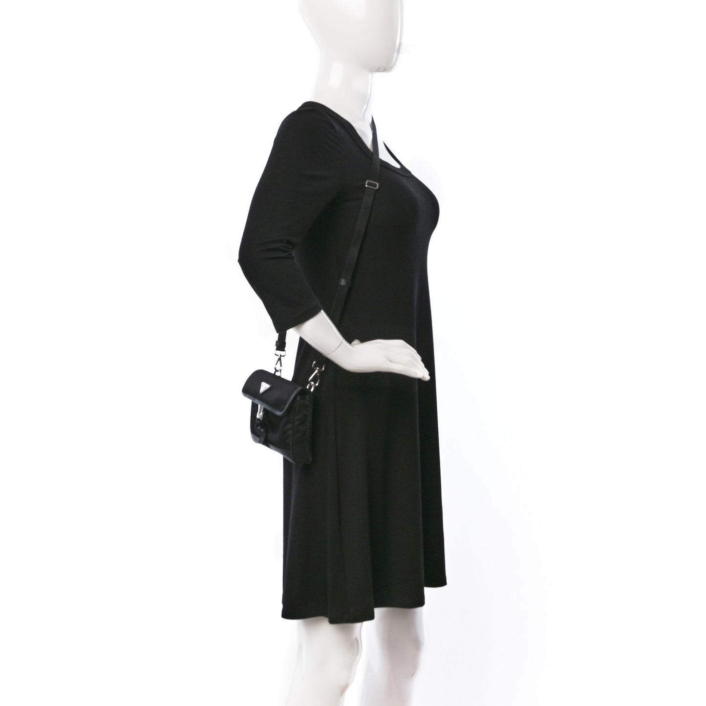 Re-Nylon Saffiano Smartphone Case Crossbody Black