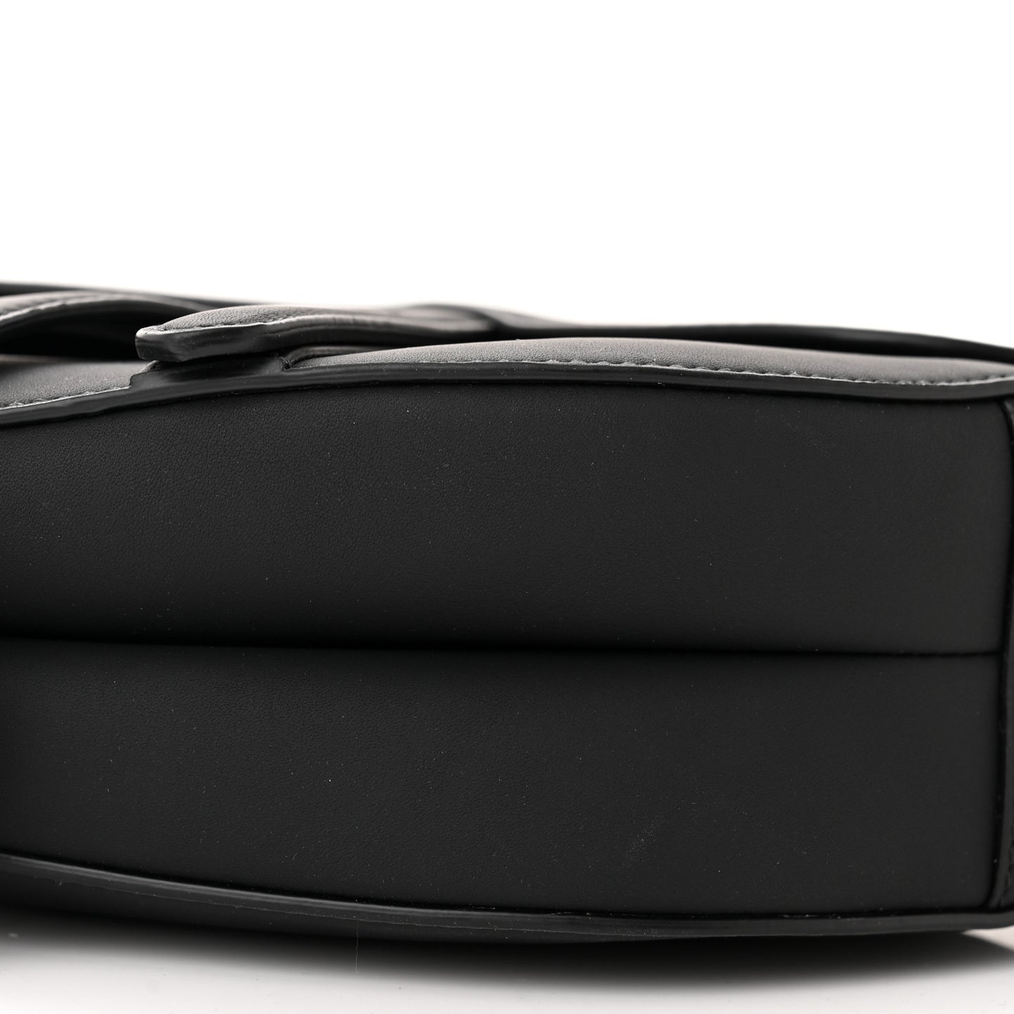 Ultra Matte Calfskin Saddle Bag With Strap Black