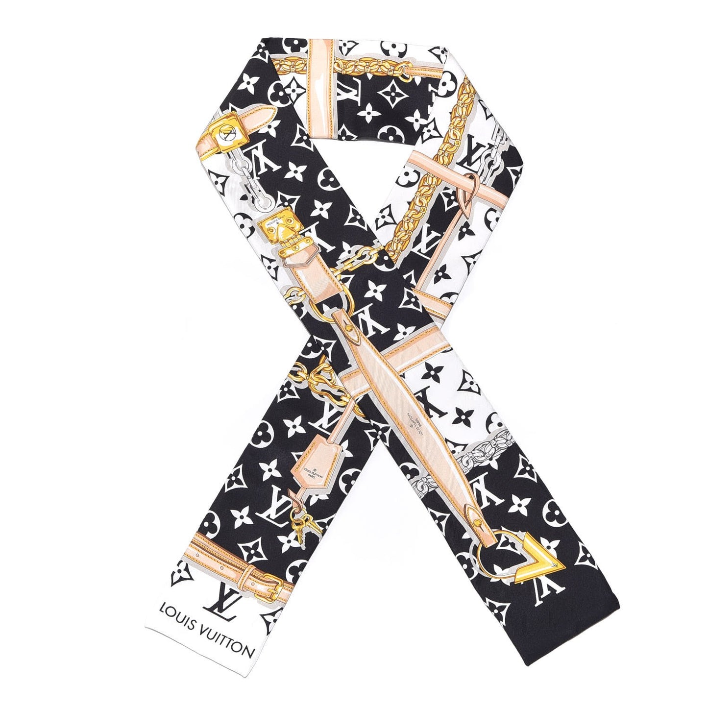 Silk Monogram Confidential Bandeau Black