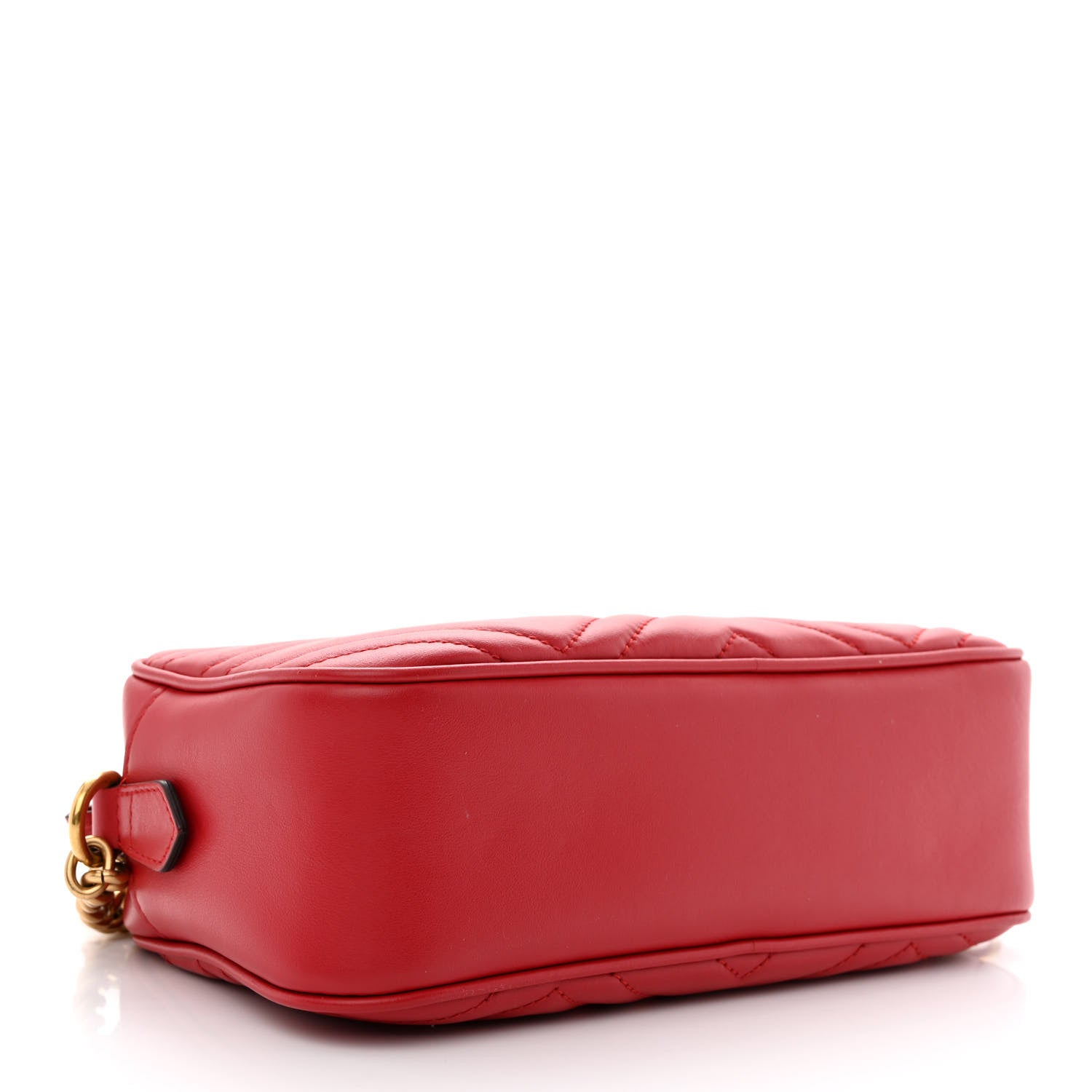Gucci Calfskin Matelasse Small GG Marmont Chain Shoulder Bag Hibiscus Red 4 of 11
