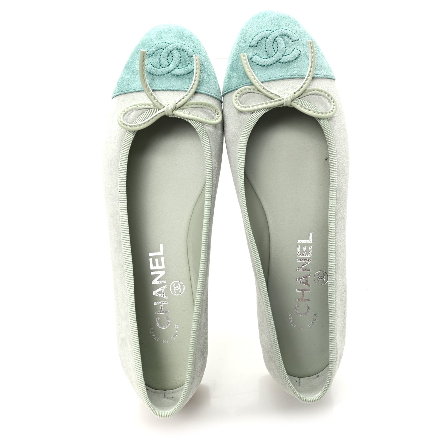 Suede Cap Toe CC Ballerina Flats 36 Light Green