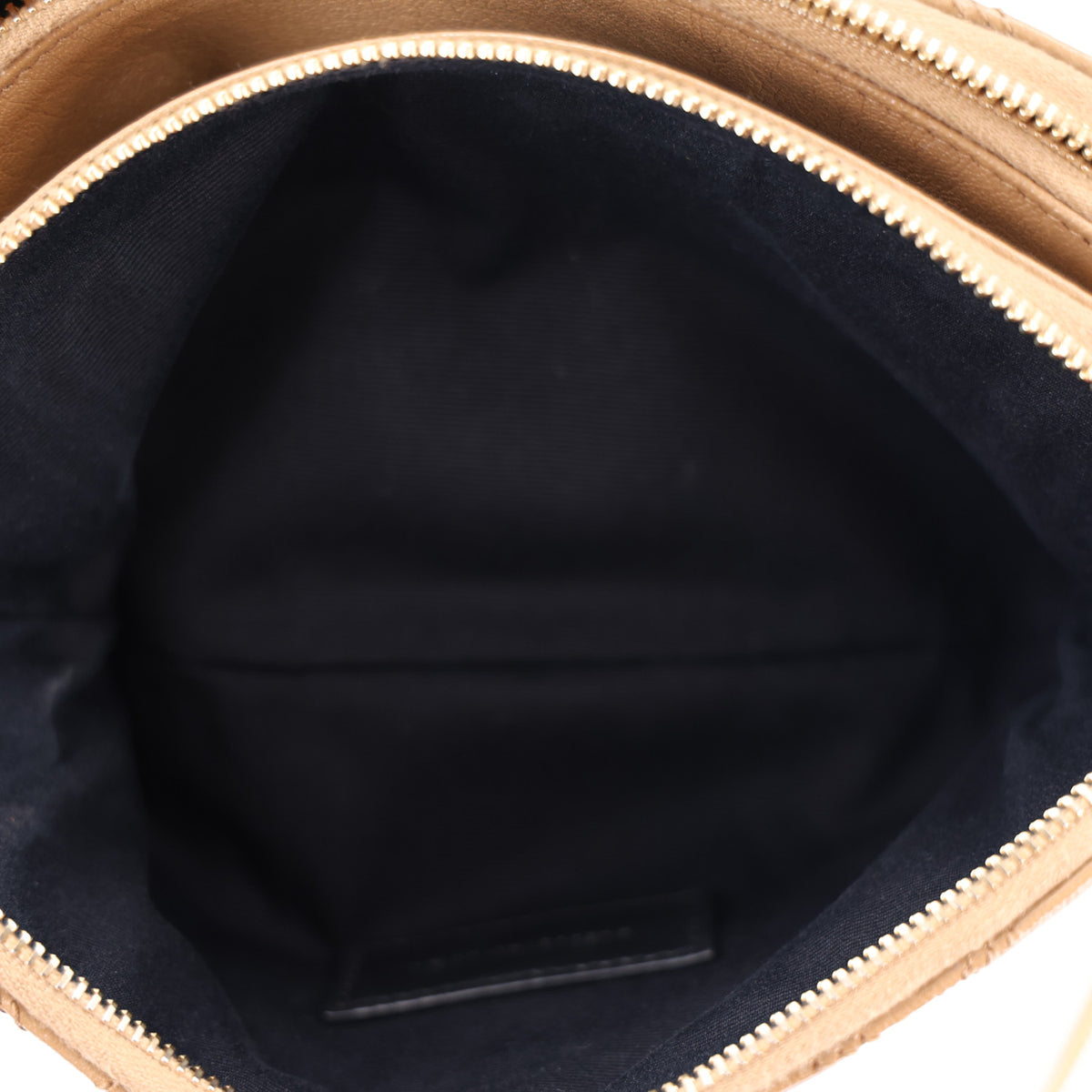 Saint Laurent Grained Lambskin Quilted Mini Becky Double Zip Bag Dark Beige 6 of 12