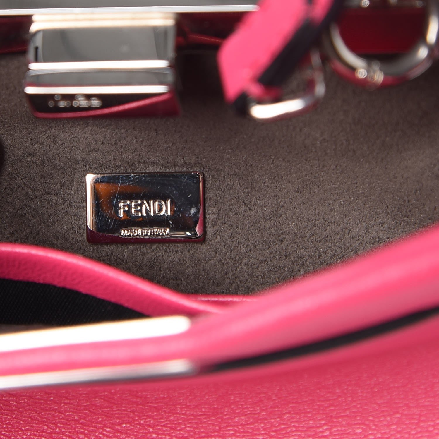 Fendi Shiny Nappa Micro Peekaboo Iconic Satchel Fuxia 8 of 12