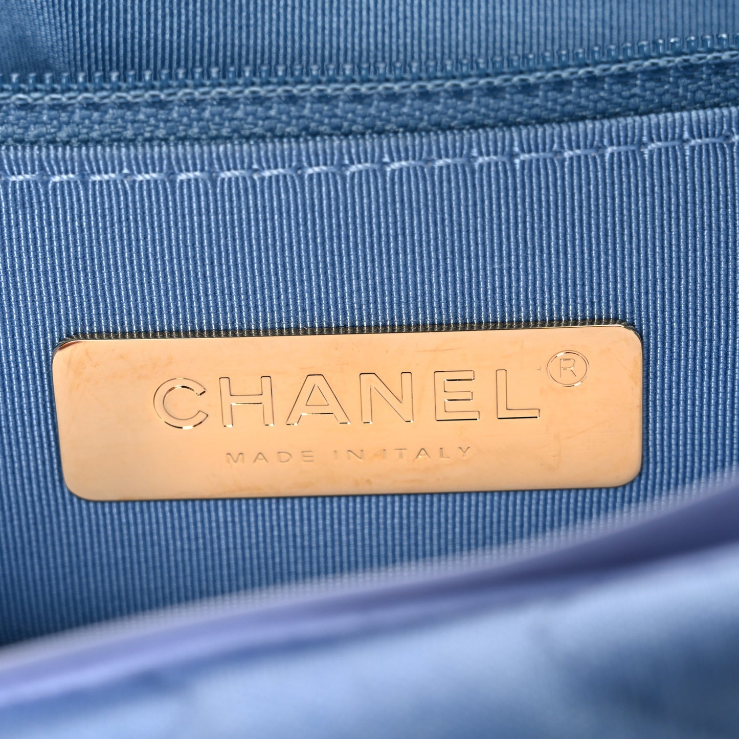 Jersey Lambskin Quilted Medium Chanel 19 Flap Light Blue
