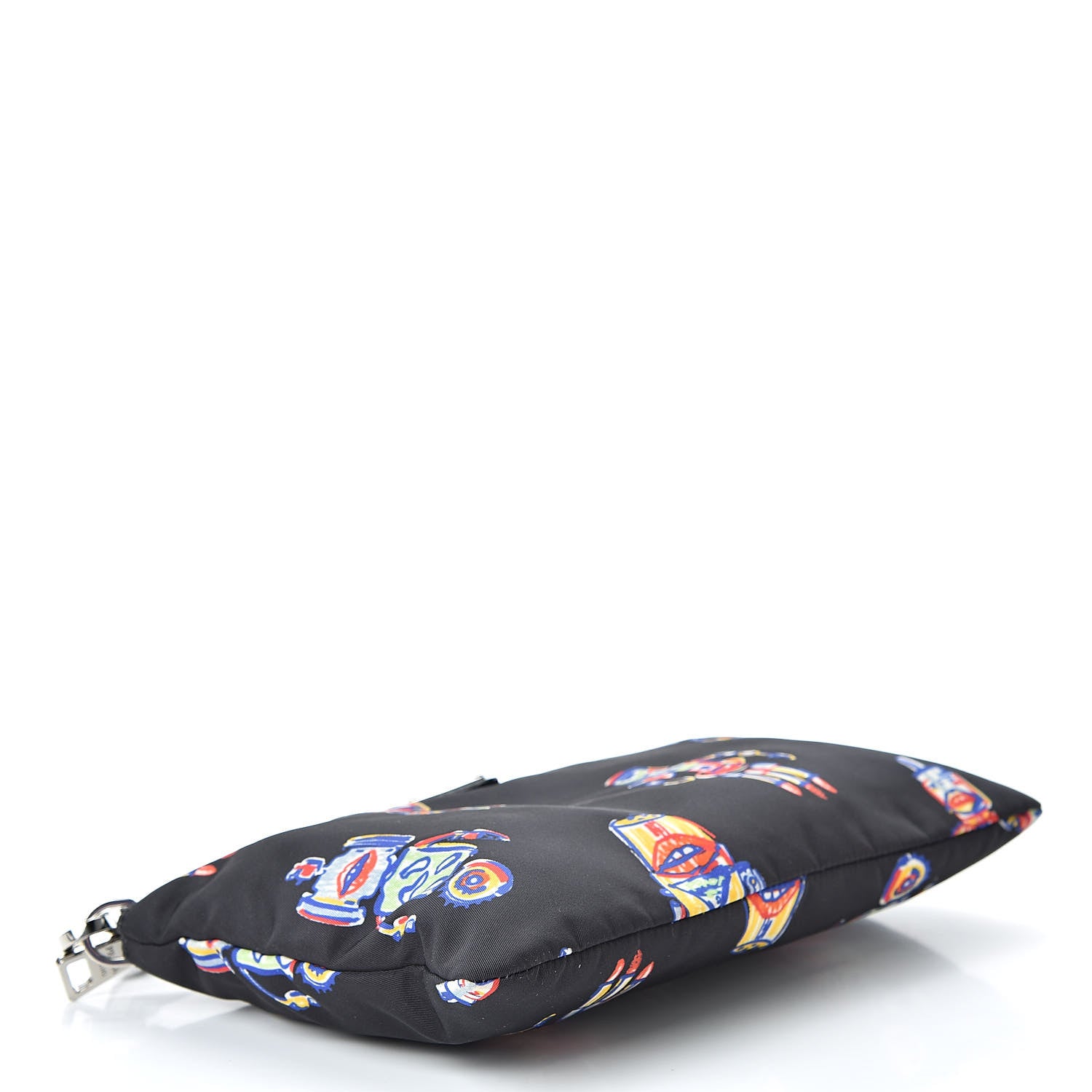 Prada Tessuto Nylon Robot Wristlet Pouch Black 4 of 7