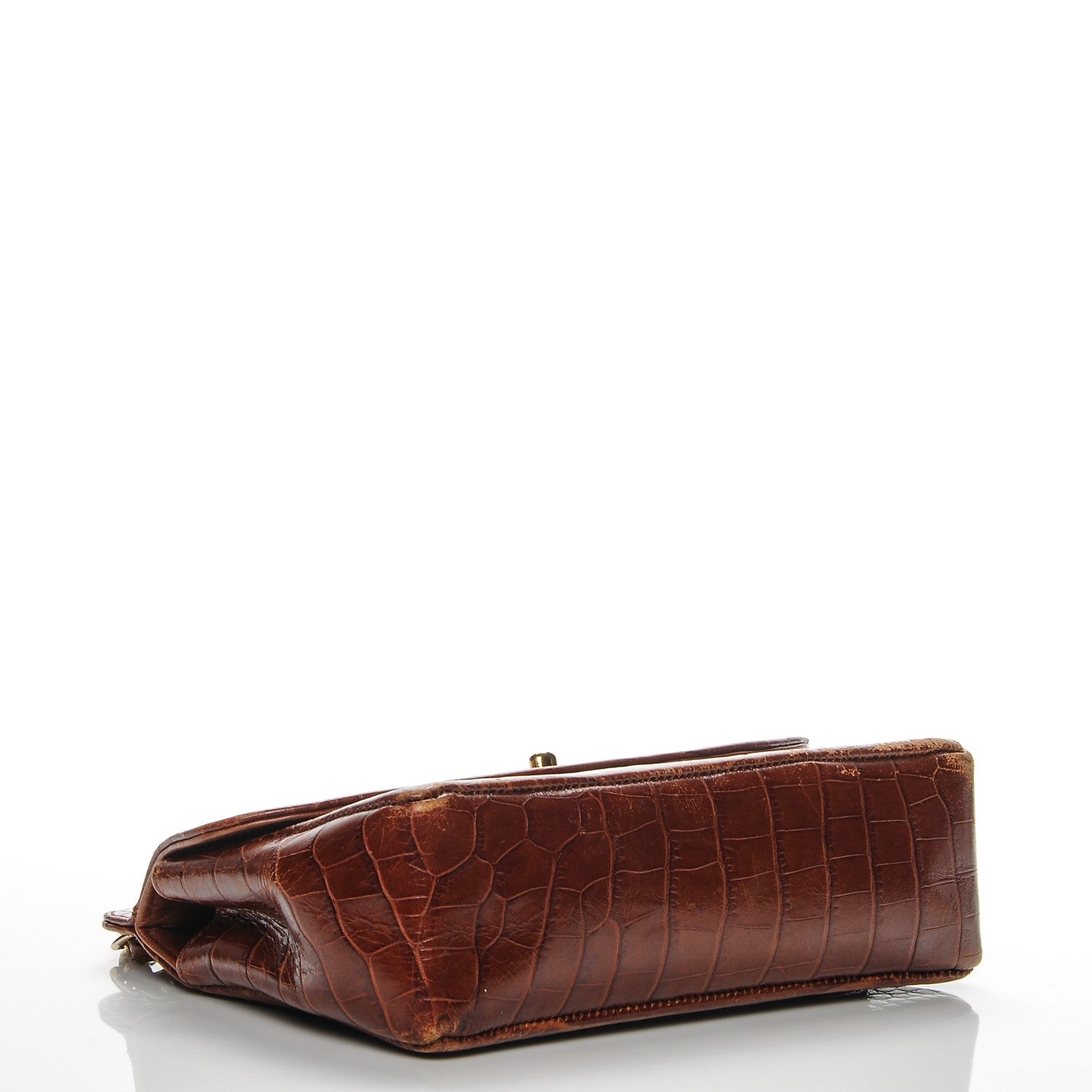 Chanel Alligator Mini Flap Shoulder Bag Brown 4 of 9