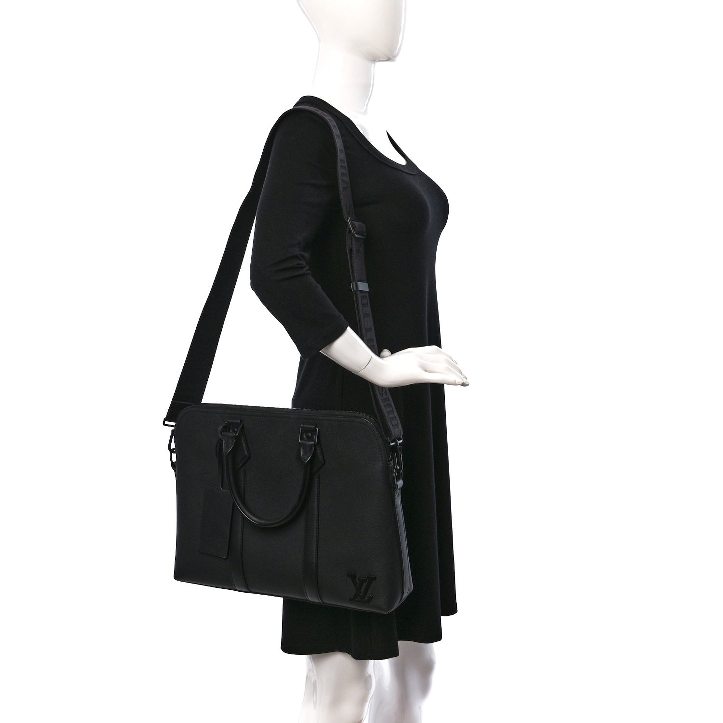Calfskin Aerogram Takeoff Briefcase Black