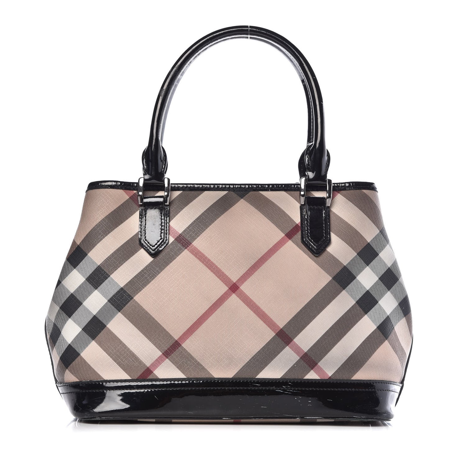 Patent Supernova Check Tote Black
