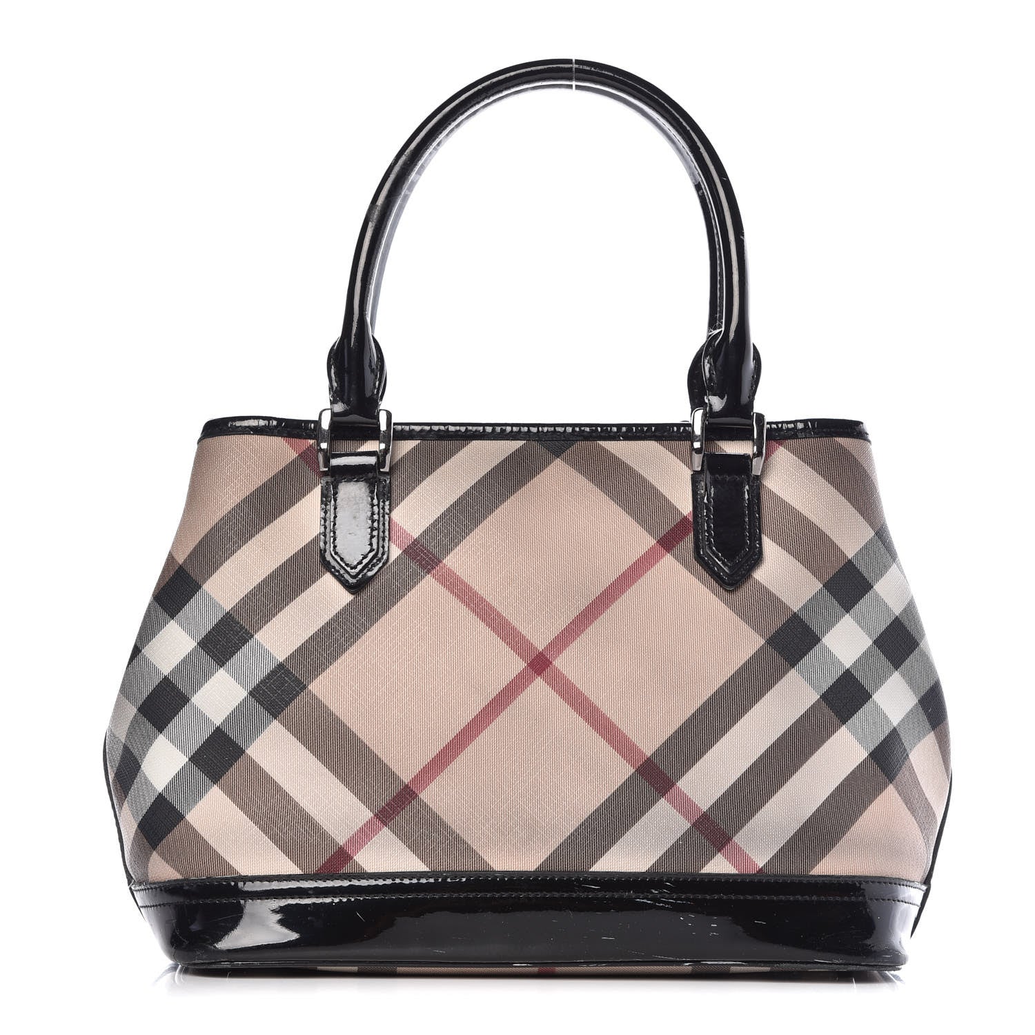 Burberry Patent Supernova Check Tote Black 1 of 30