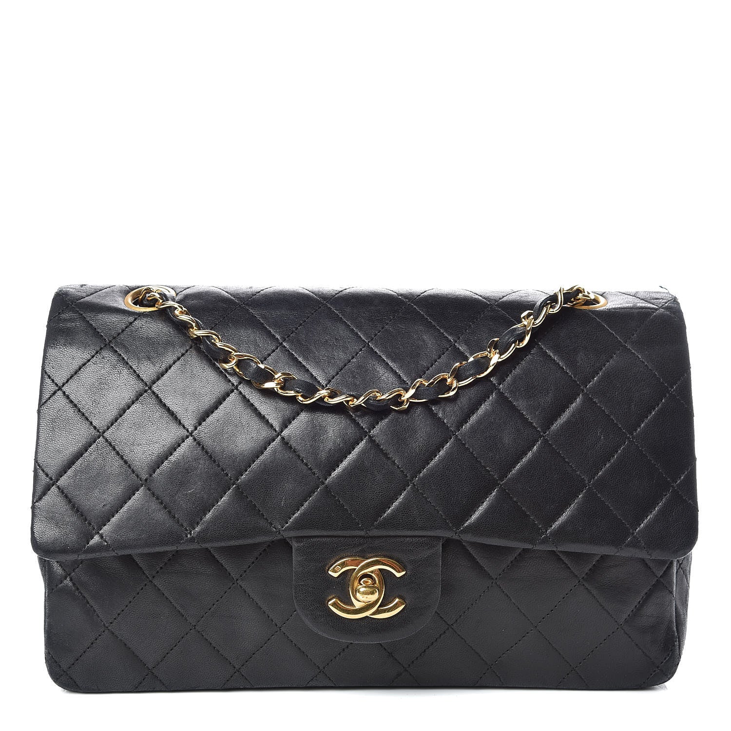 Chanel Lambskin Quilted Medium Double Flap Black 1 of 19