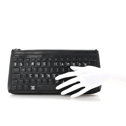 Chanel Metallic Calfskin Keyboard Pouch Black 2 of 7