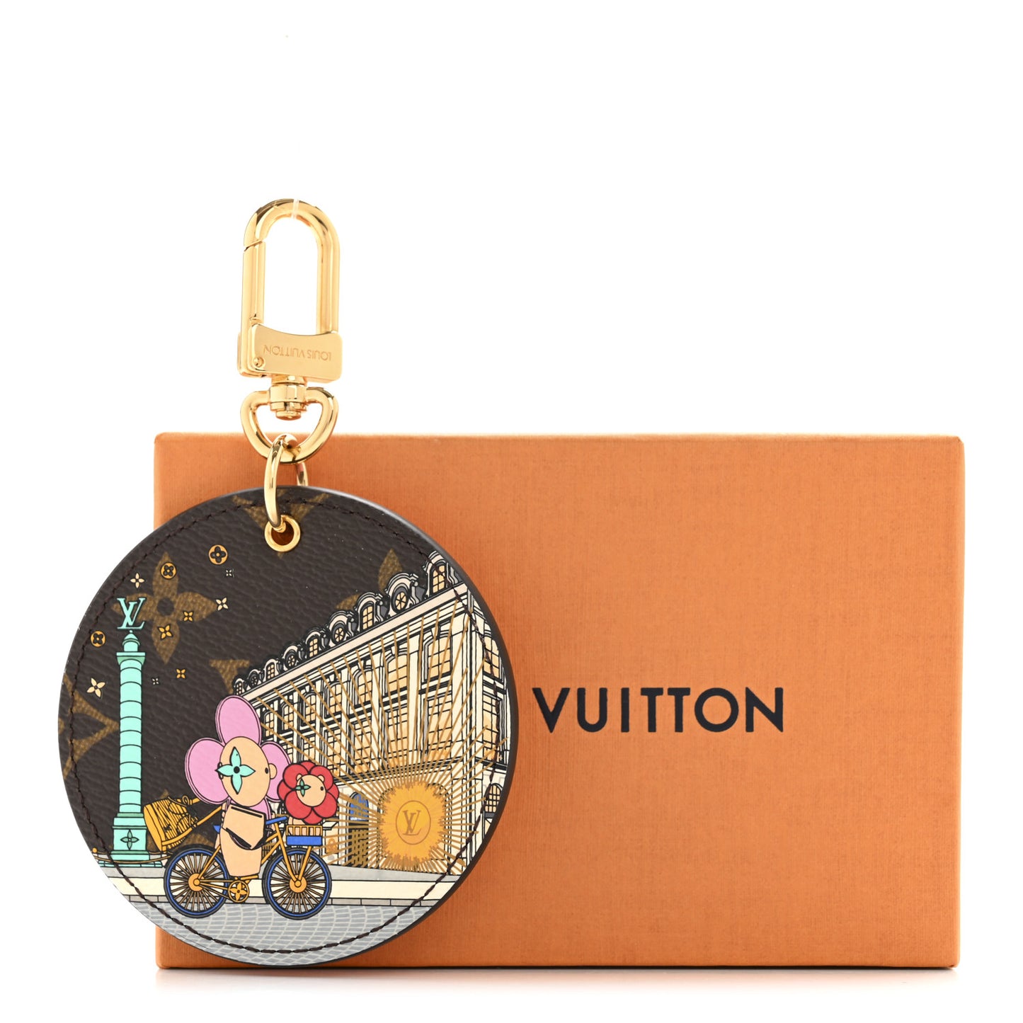 Monogram 2022 Christmas Animation Paris Bag Charm Key Ring Pink
