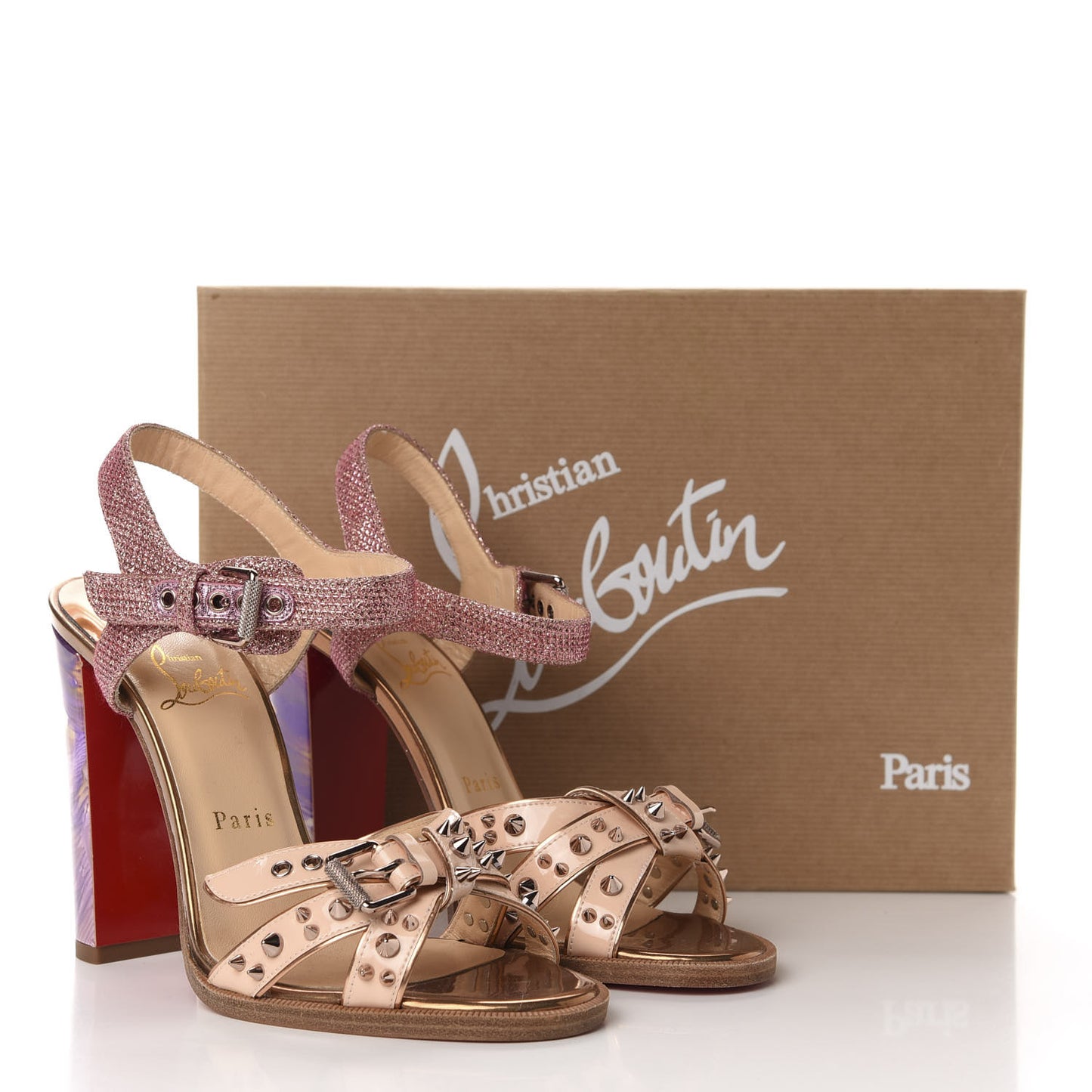 Patent Glitter Tisse Miss Roma 100 Sandals 38 Version Poudre