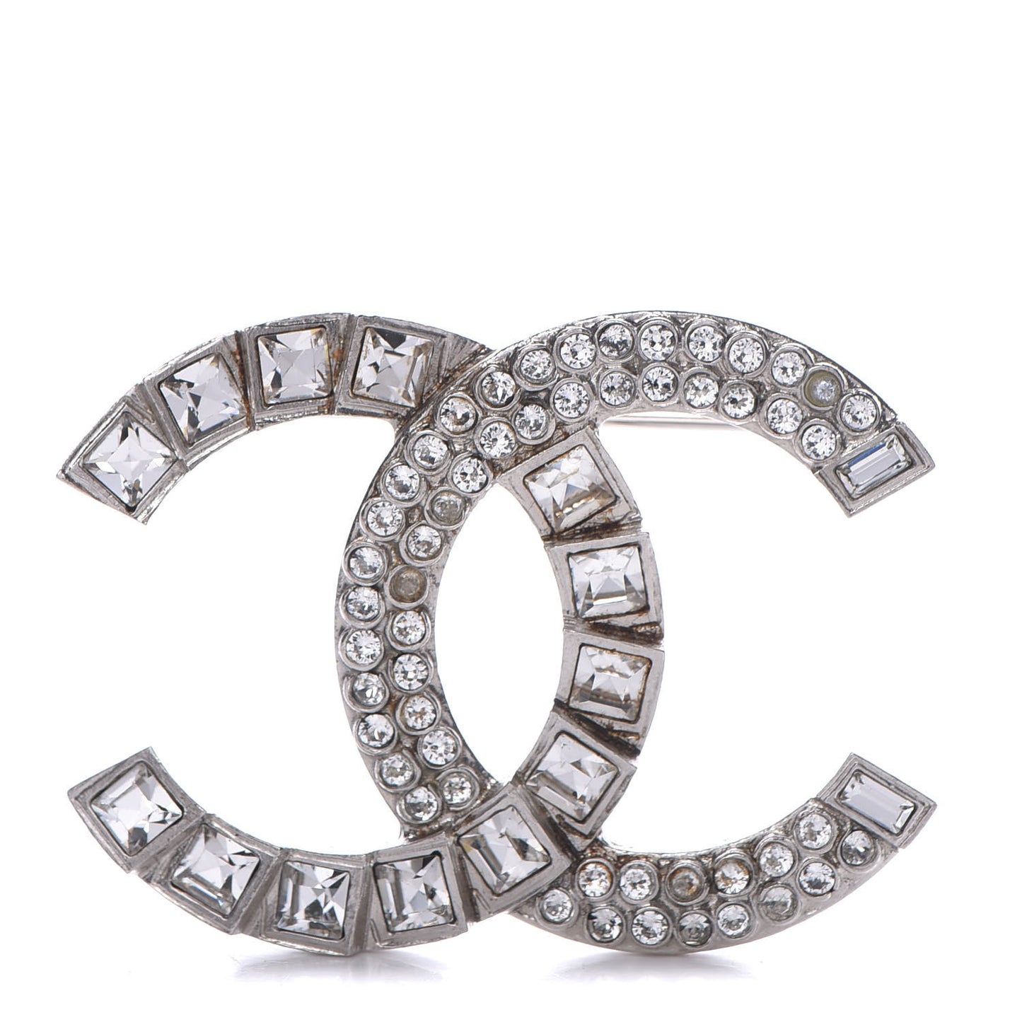 Crystal CC Brooch Silver