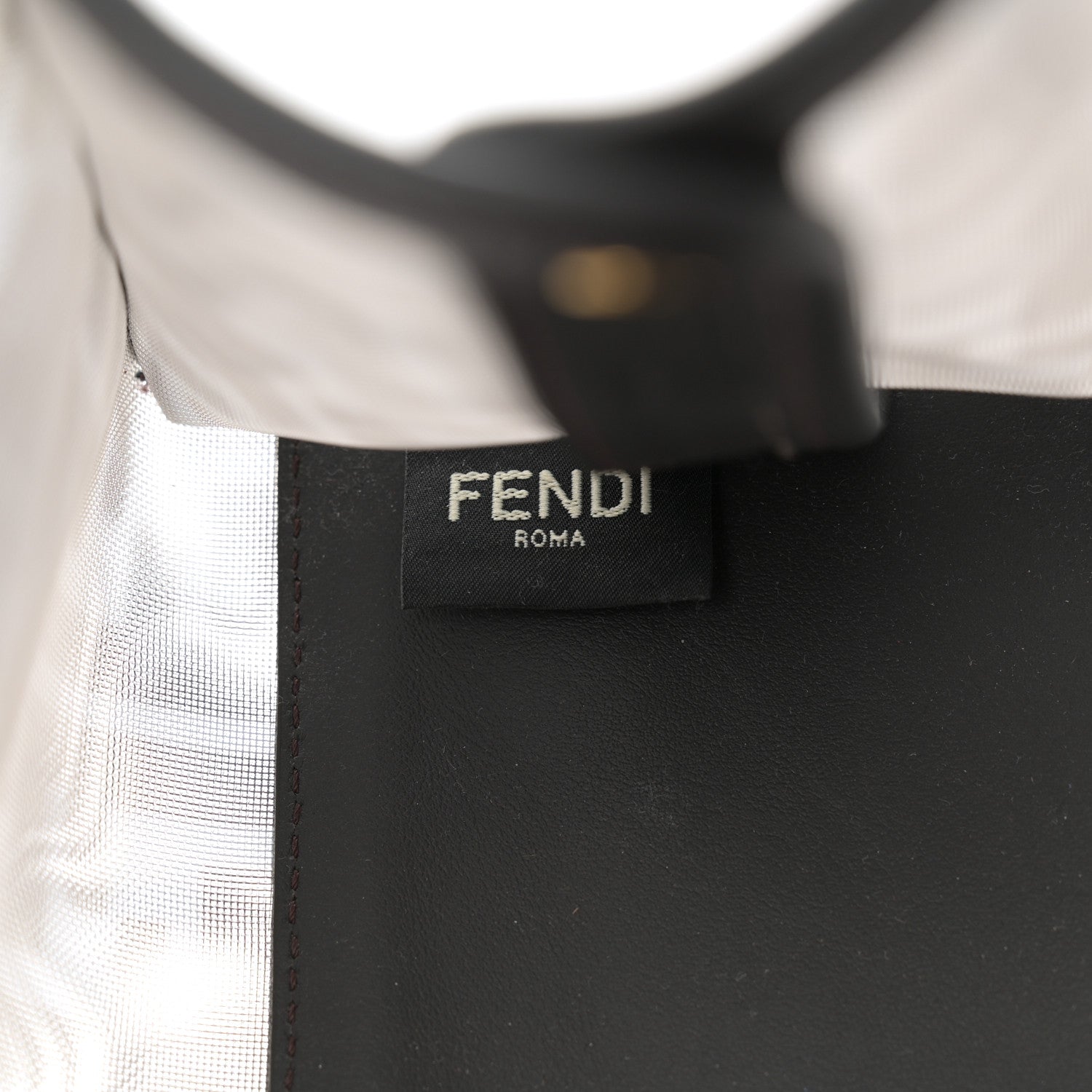 Fendi Mesh Vitello Century FF 1974 Mini Peekaboo Defender Cover Azzurro Black Ebano 7 of 10