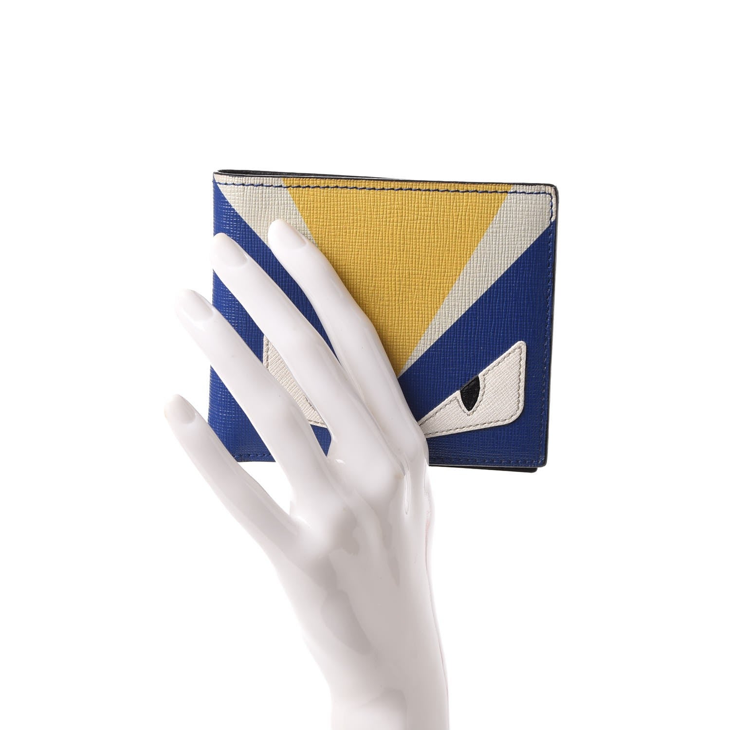 Fendi Vitello Elite Monster Eyes Wallet Blue Neon Multicolor 2 of 9