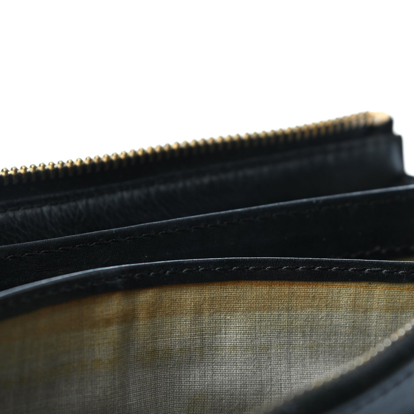 Calfskin Quilted Multipocket Zip Wallet Black