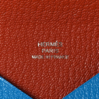 Hermes Chevre Mysore Verso Calvi Card Case Bleu Frida Cuivre 6 of 8