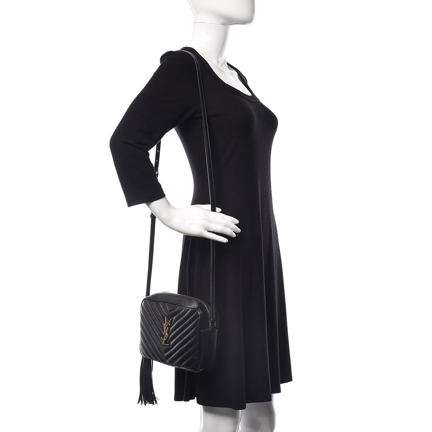 Calfskin Matelasse Monogram Lou Camera Bag Black