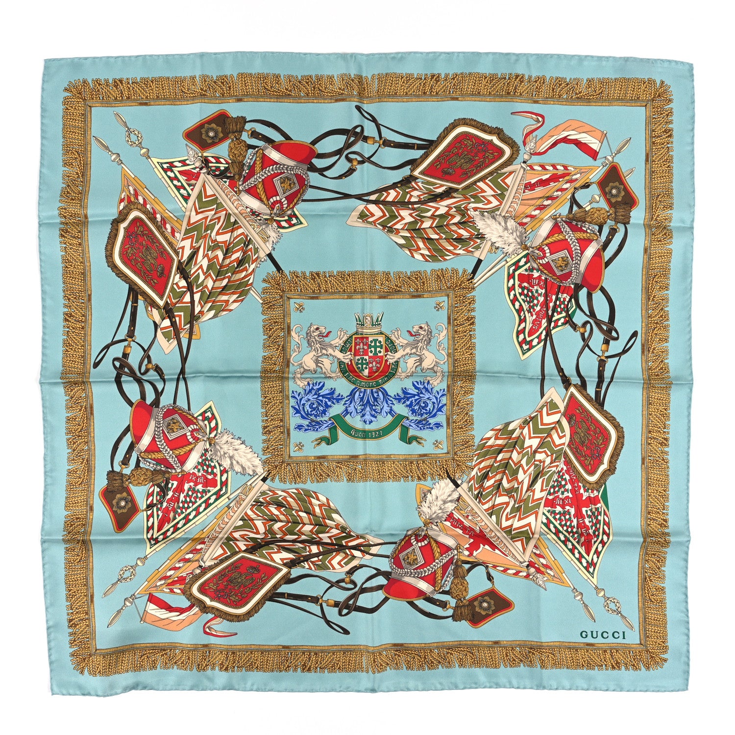 Gucci Silk Grand Uniforme Scarf 90 1 of 3