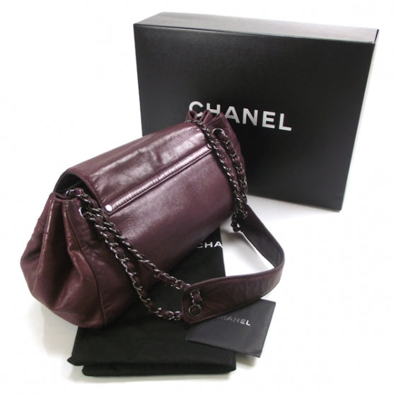 Chanel Leather Lax E/W Flap Purple 3 of 11