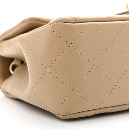 Chanel Lambskin Quilted Mini Rectangular Flap Dark Beige 9 of 11