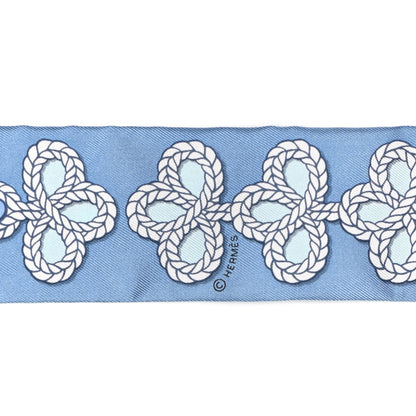 Hermes Silk Galons Et Brandebourg Twilly Ciel Ocean White 3 of 4