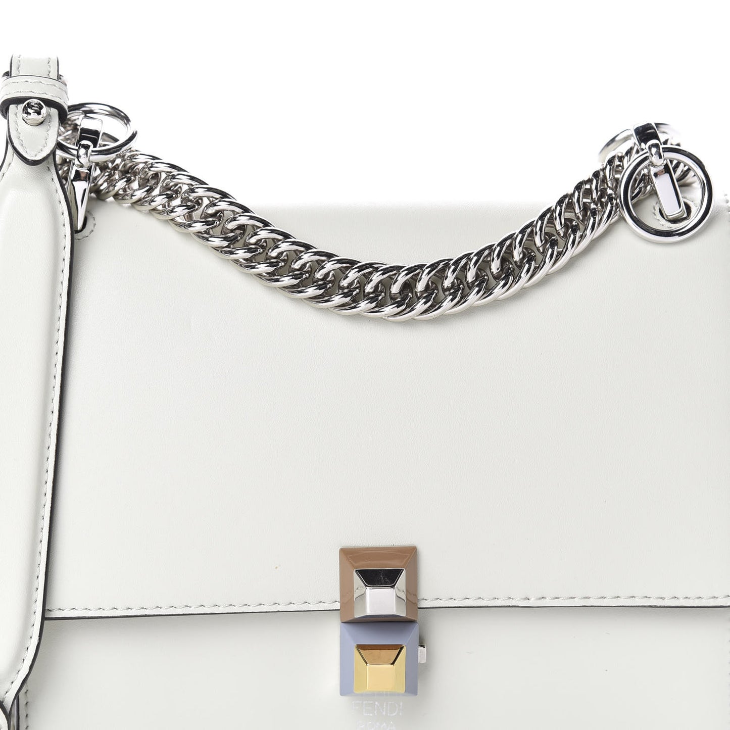 Vitello Liberty Studded Small Kan I Shoulder Bag Bianco