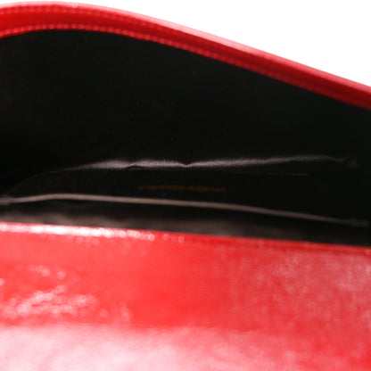 Saint Laurent Textured Patent Monogram Large Belle De Jour Clutch Red 5 of 9