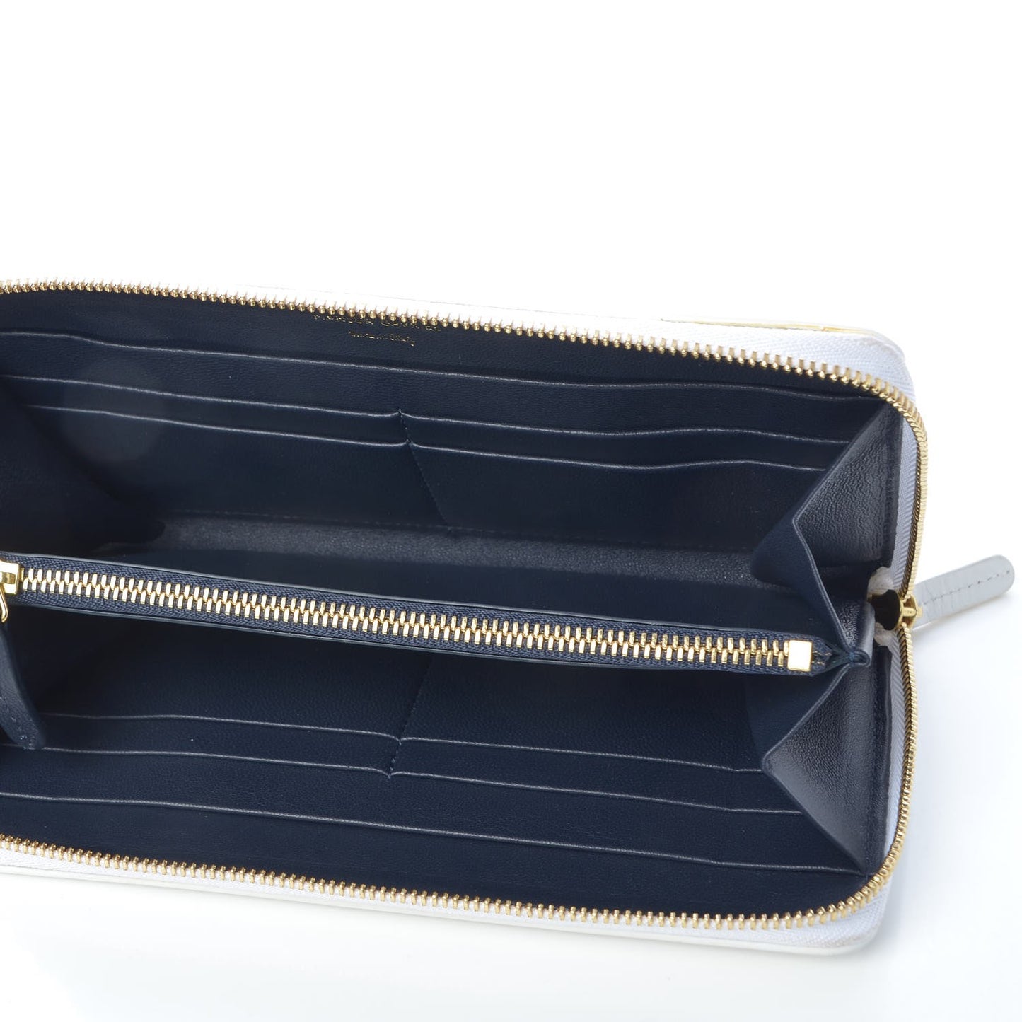 Calfskin Continental Zip Wallet White