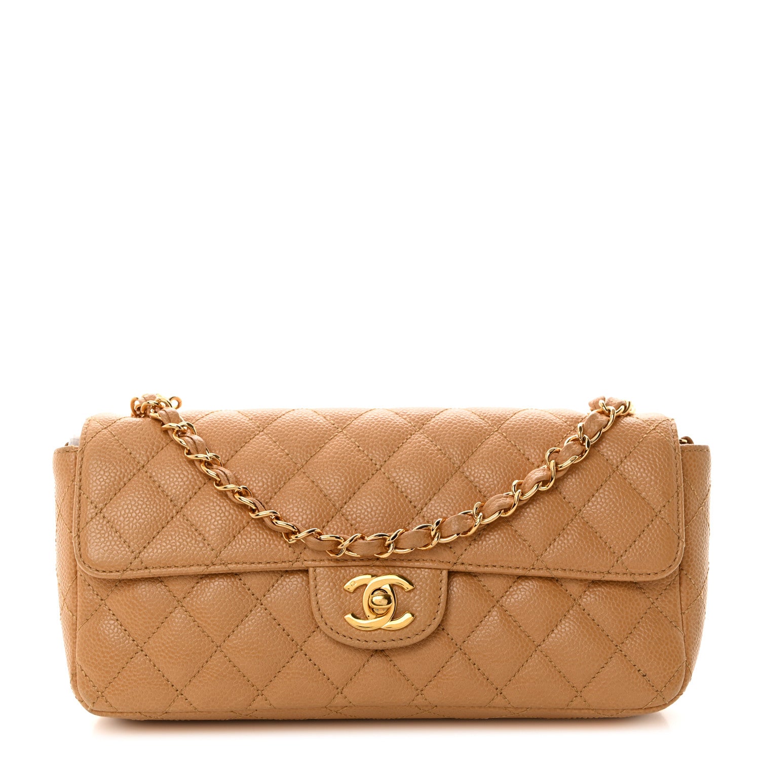 Chanel Caviar Quilted East West Flap Beige 1 of 10