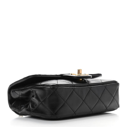 Chanel Calfskin Quilted Small Crystal Pearls Flap Bag Black 4 of 10