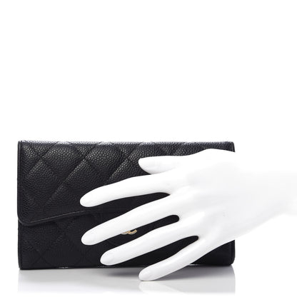 Chanel Caviar Quilted Large Flap Wallet Black 2 of 12