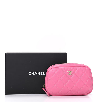 Chanel Caviar Quilted Small Curvy Pouch Cosmetic Case Pink 10 of 10