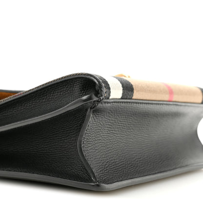 Burberry Derby Calfskin House Check Small Macken Crossbody Bag Black 9 of 13