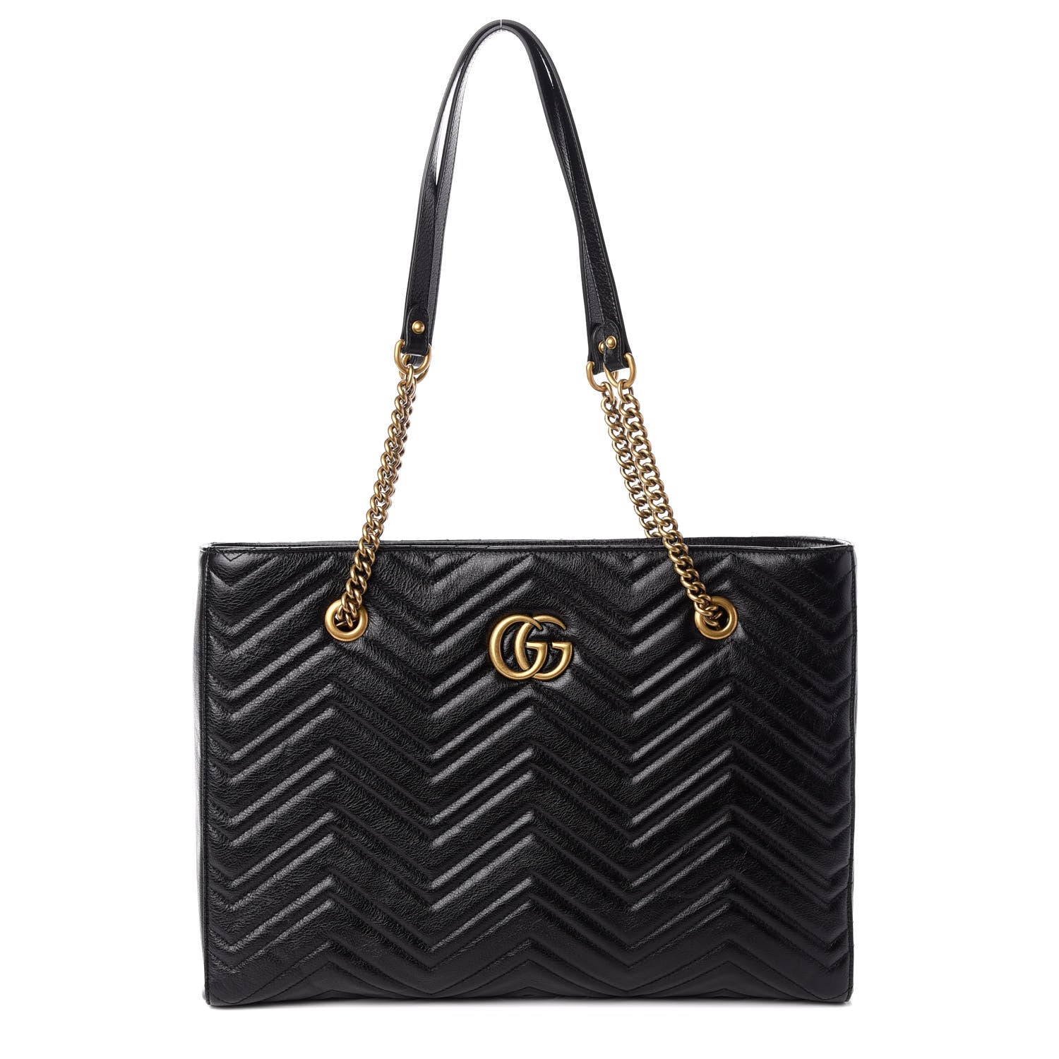 Gucci Vintage Calfskin Matelasse Medium GG Marmont Slim Tote Black 1 of 9