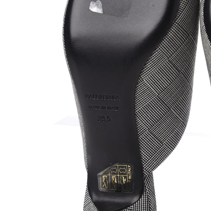 Balenciaga Fabric Check Tailoring Pointed Toe Knife 40mm Mules 39.5 Grey 9 of 11