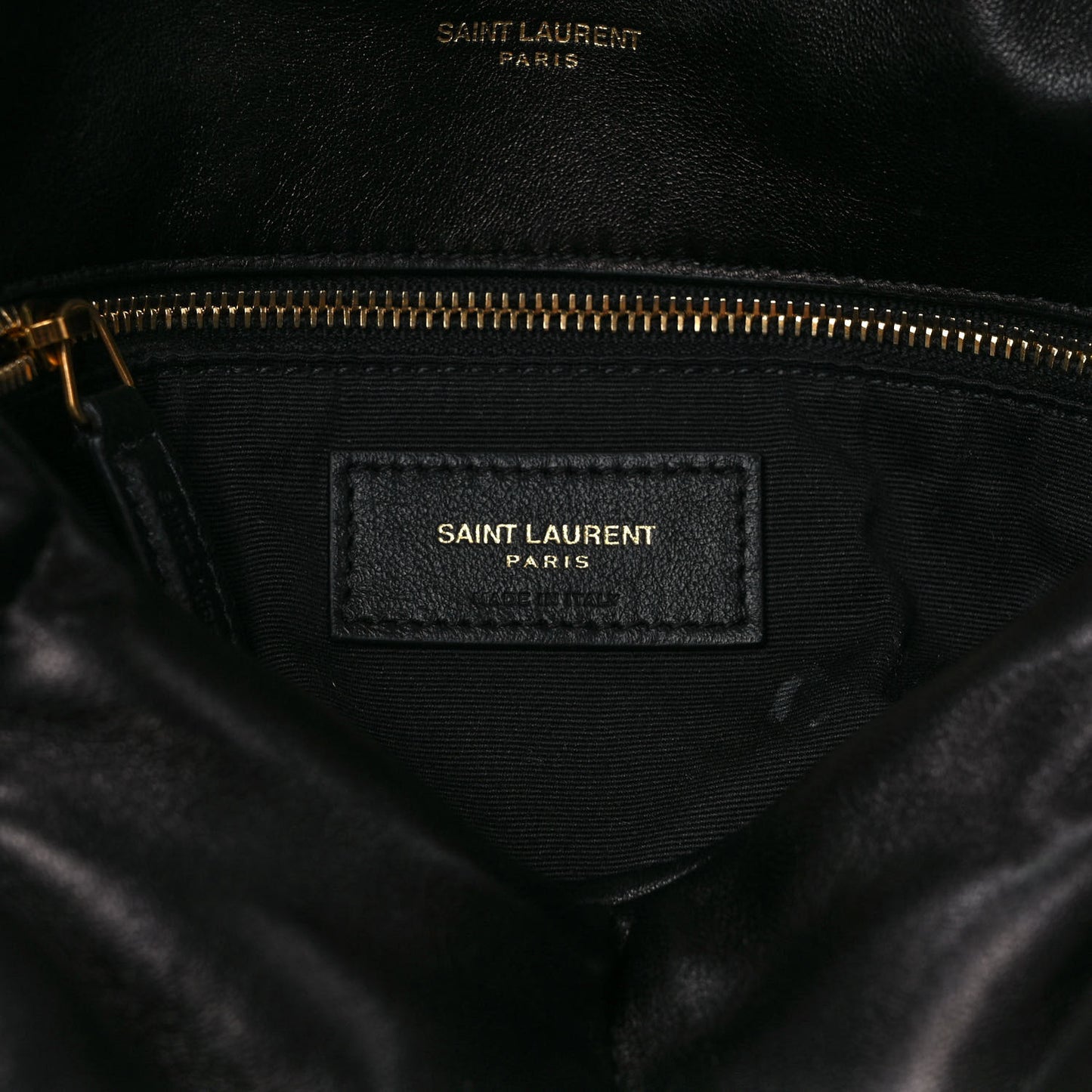 Lambskin Quilted Medium Loulou Puffer Monogram Chain Satchel Black
