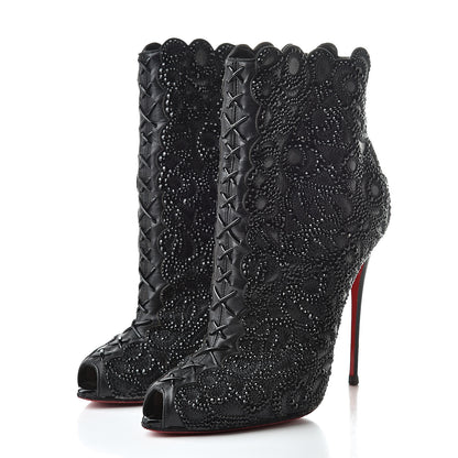 Christian Louboutin Calfskin Strass Rihanini 120 Booties 37 Black 3 of 11