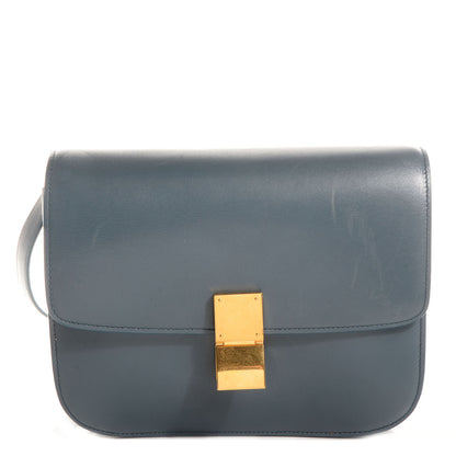 Celine Leather Medium Classic Box Flap Bag Slate Blue 1 of 8