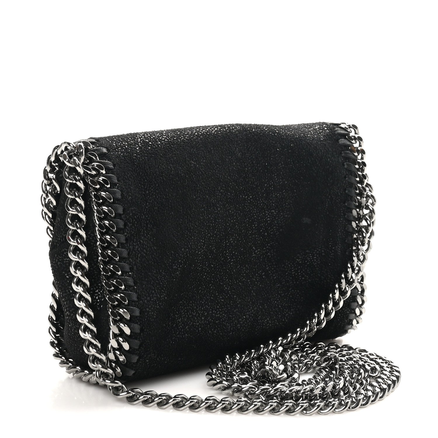 Stella McCartney Shaggy Deer Tiny Fold Over Falabella Tote Black 3 of 9