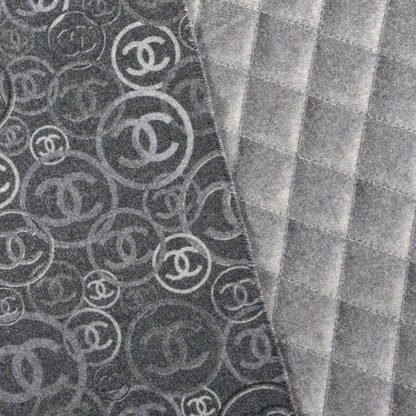 Cashmere CC Map Reversible Quilted Stole Grey