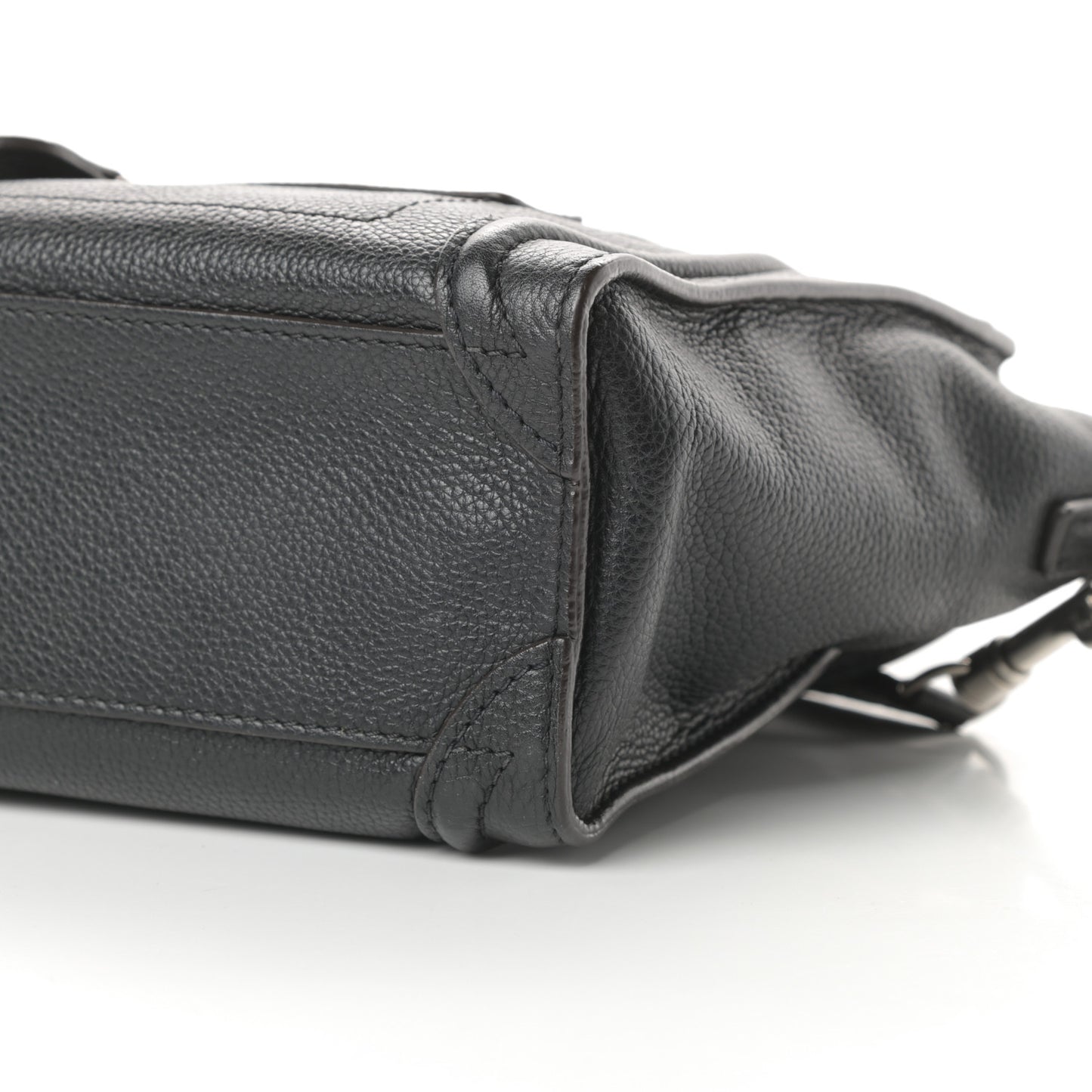 Drummed Calfskin Nano Luggage Black