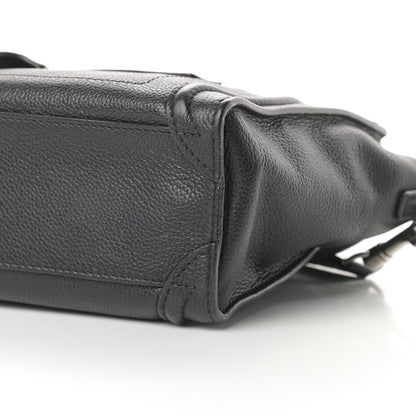 Celine Drummed Calfskin Nano Luggage Black 10 of 10